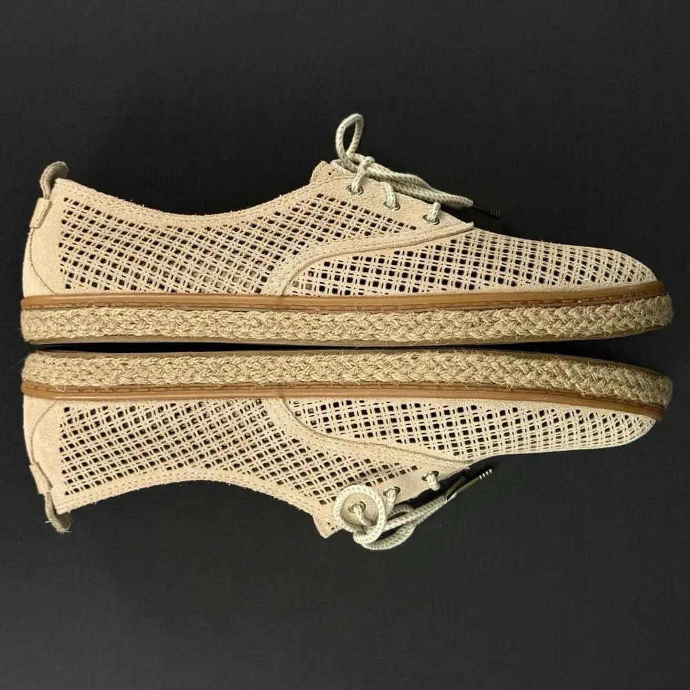Cole Haan Cloudfeel Espadrille Lace Up Shoes Women’s 10B Pink Beige Suede New